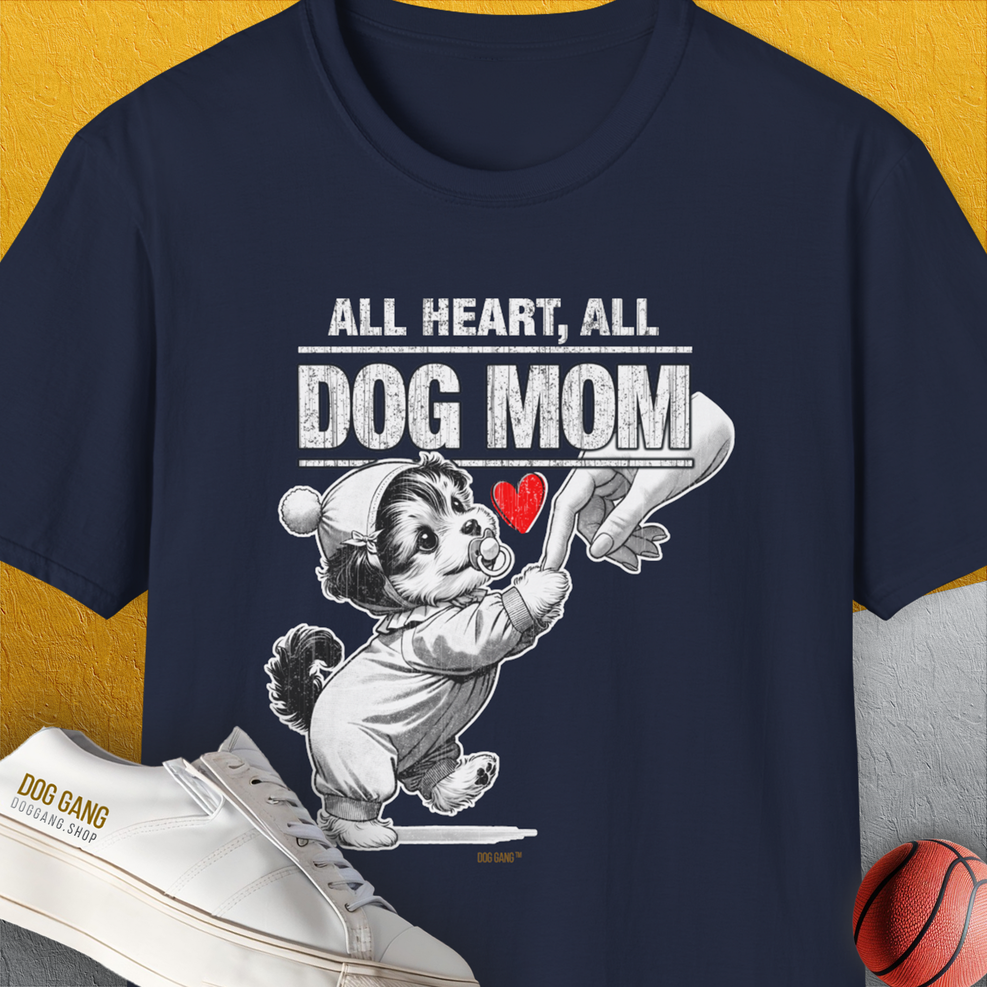 Dog Mom Series, Volume 9, Unisex T-Shirt-Navy. A dog-themed Design from Dog Gang
