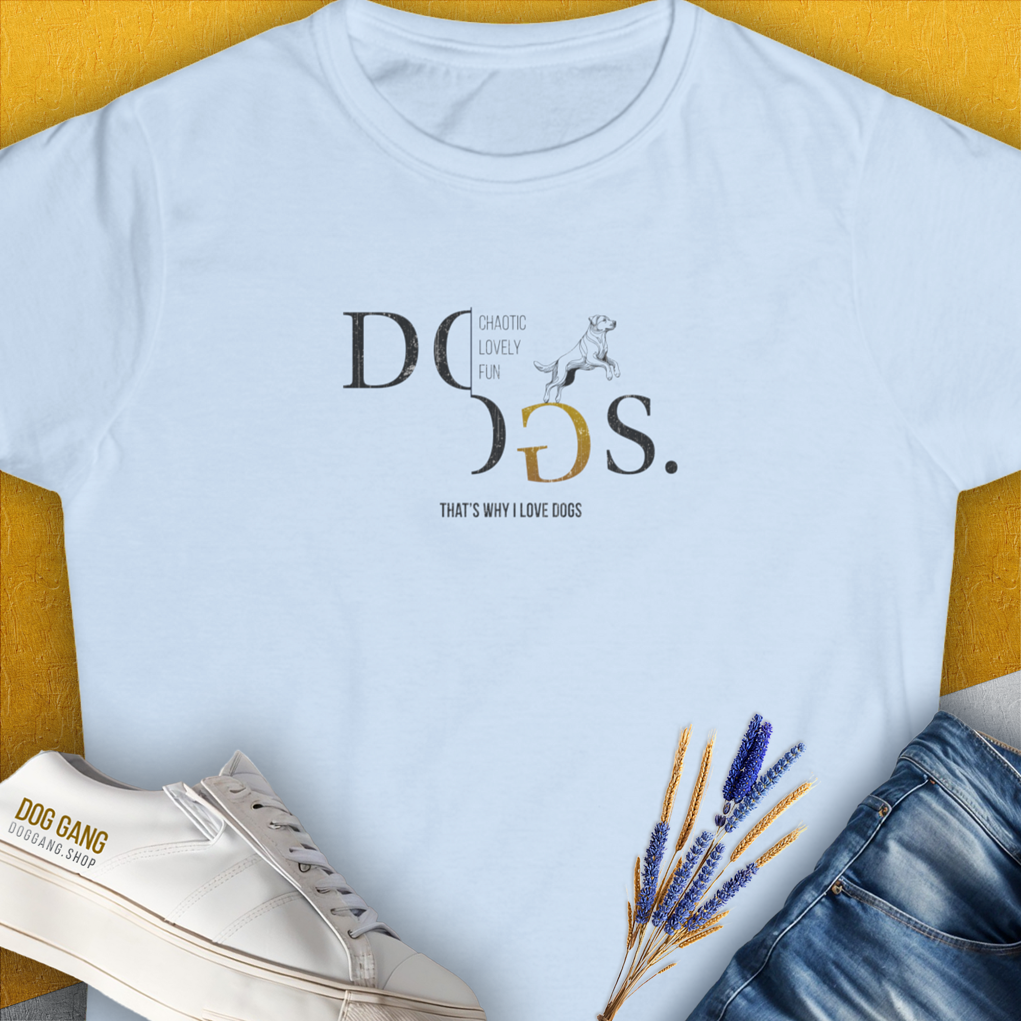 I Love Dogs - Series I, Volume 4, Women's T-Shirt-Light Blue. For dog lovers and dog owners. Design by Dog Gang