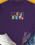I Love Dogs - Series I, Volume 5, Women's T-Shirt-Purple. A perfect gift for dog lovers and dog owners. Design by Dog Gang