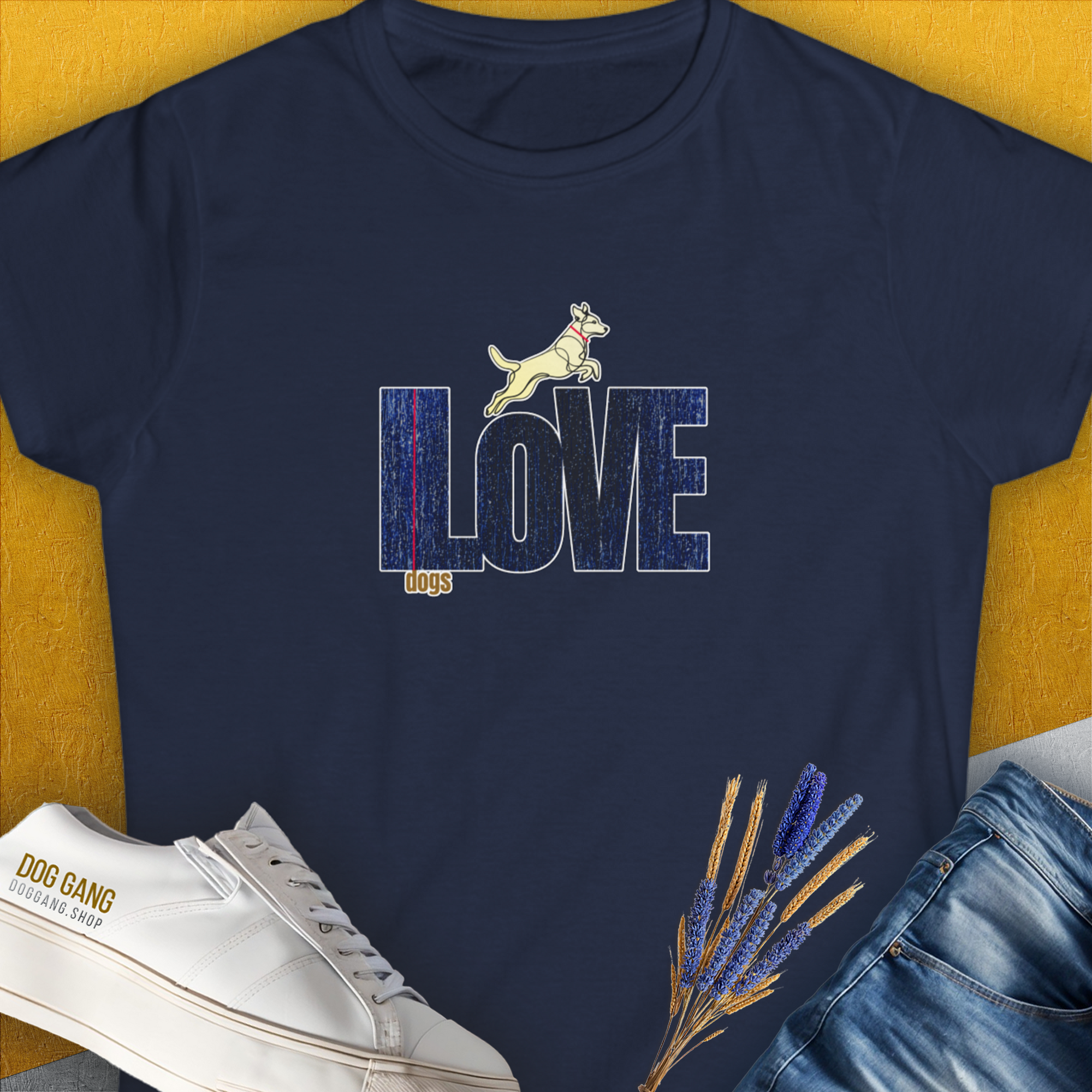 I Love Dogs - Series I, Volume 7, Women's T-Shirt-Navy, a cool and stylish design with a funny saying from Dog Gang