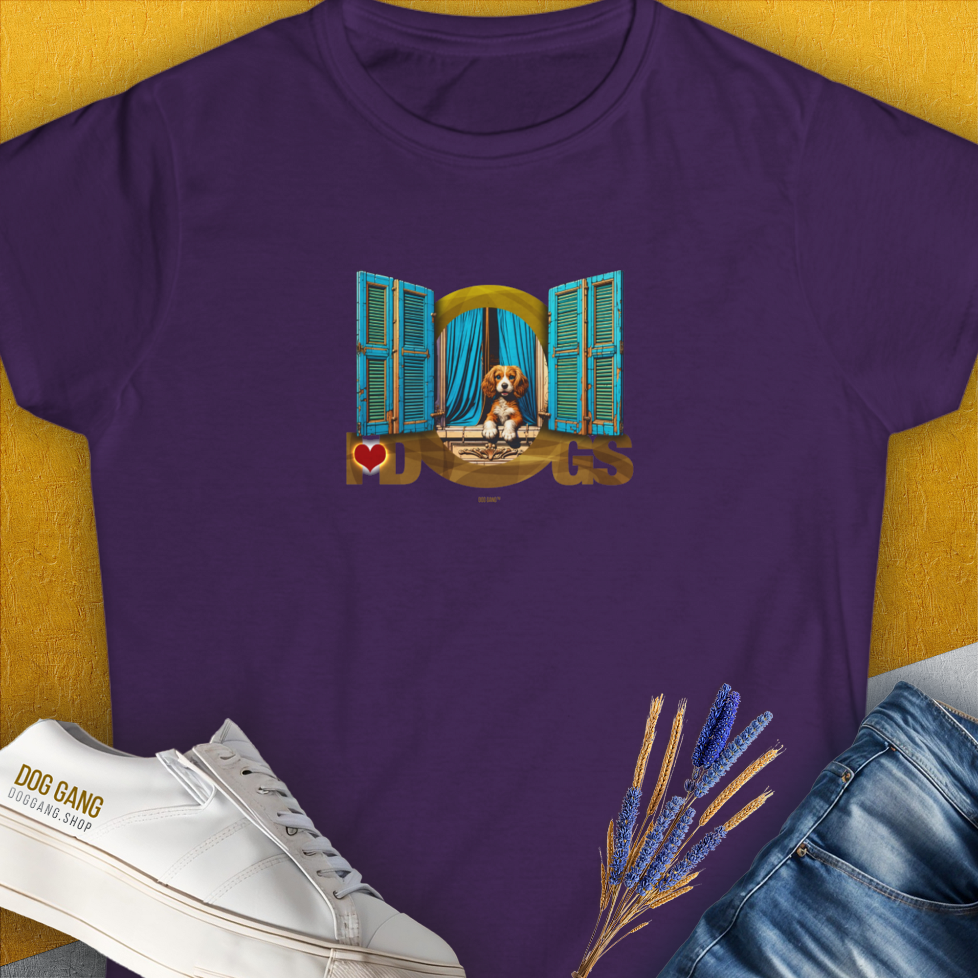 I Love Dogs - Series I, Volume 8, Women's T-Shirt-Purple, a cool and stylish design with a funny saying from Dog Gang