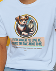 One Human Year = Ten Dog Years, Volume 3, Unisex T-Shirt-. For dog lovers and dog owners. Design by Dog Gang