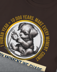 One Human Year = Ten Dog Years, Volume 4, Unisex T-Shirt-. A perfect gift for dog lovers and dog owners. Design by Dog Gang