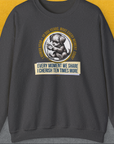 One Human Year = Ten Dog Years, Volume 4, Unisex Sweatshirt-Dark Heather-Design by Dog Gang