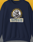 One Human Year = Ten Dog Years, Volume 4, Unisex Sweatshirt-Navy-Design by Dog Gang