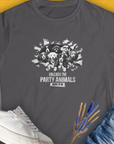 Unleash-Series (Party Animals), Volume 1, Women's T-Shirt-Charcoal. A dog-themed Design from Dog Gang