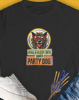 Unleash-Series (My Inner Party Dog), Volume 3, Women's T-Shirt-Black. A perfect gift for dog lovers and dog owners. Design by Dog Gang
