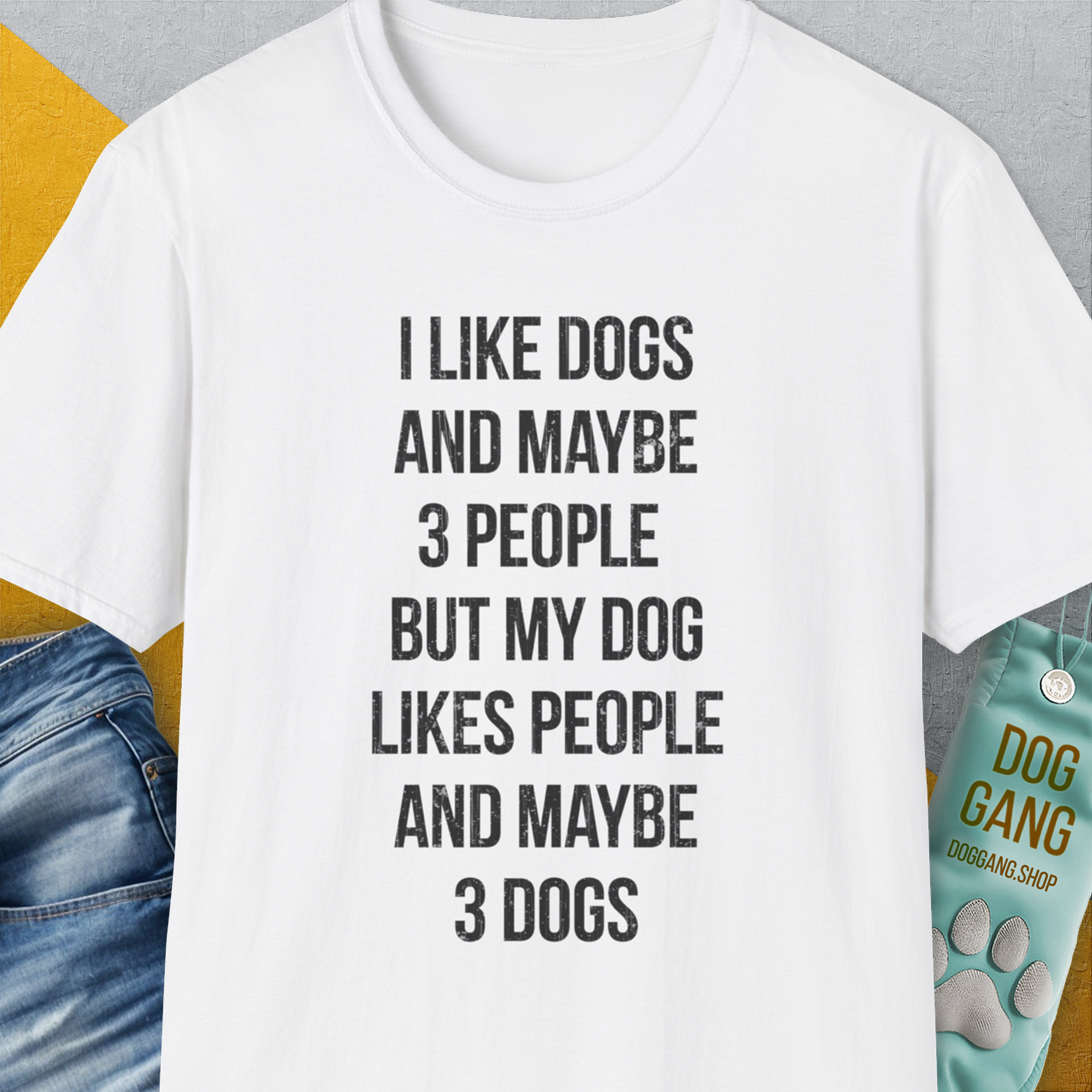 I Like Dogs And Maybe 3 People..., Unisex T-Shirt-funny and stylish. A perfect gift for dog lovers. Shirtdesign by Dog Gang