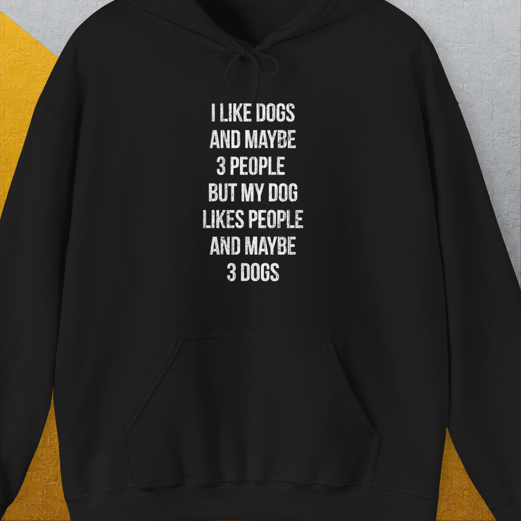 I Like Dogs And Maybe 3 People..., Unisex Hoodie-Black-funny dog lover Shirtdesign by Dog Gang