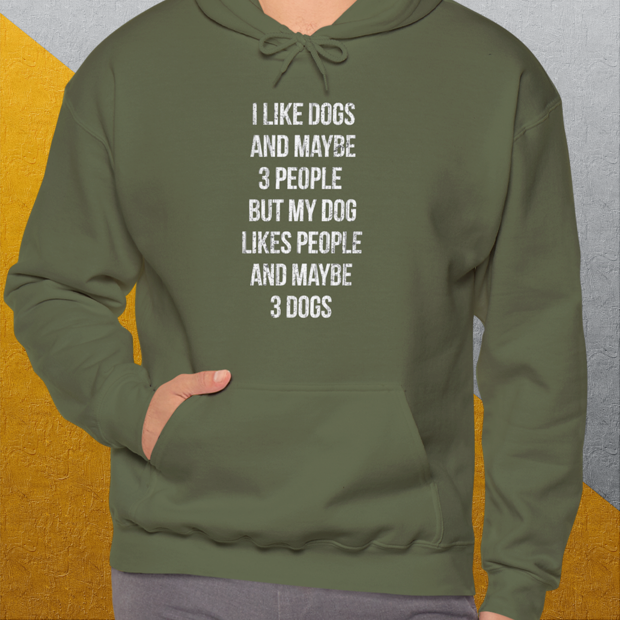 I Like Dogs And Maybe 3 People..., Unisex Hoodie-funny dog lover Design by Dog Gang