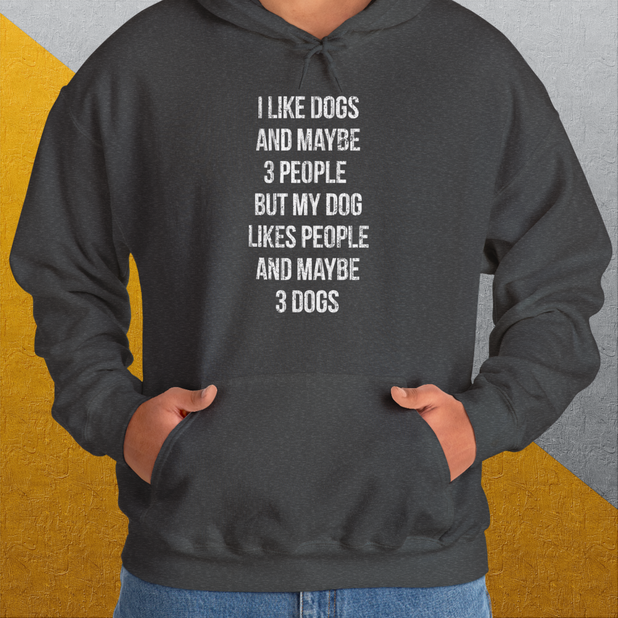 I Like Dogs And Maybe 3 People..., Unisex Hoodie-funny dog lover Shirtdesign by Dog Gang