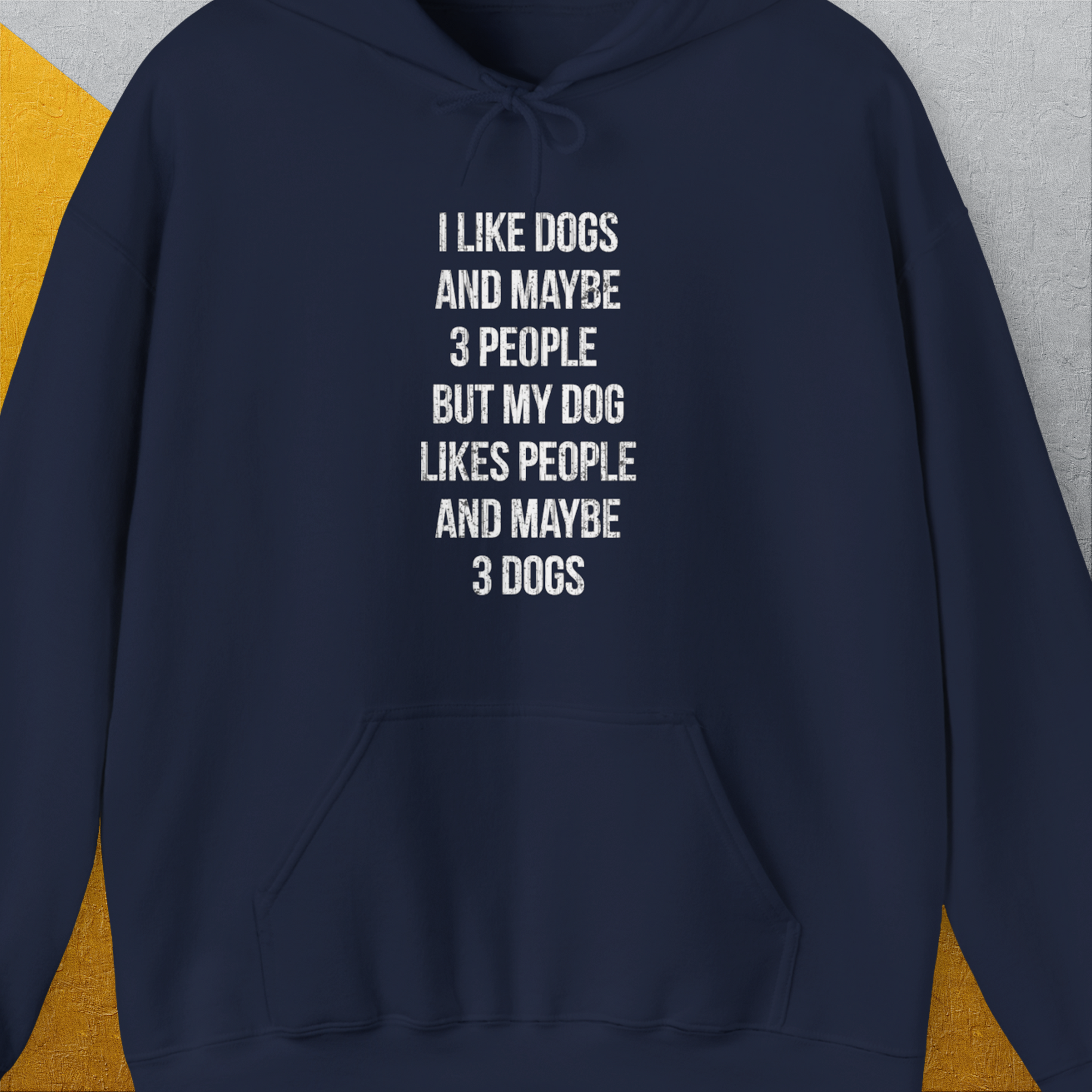 I Like Dogs And Maybe 3 People..., Unisex Hoodie-Navy-funny dog lover Shirtdesign by Dog Gang