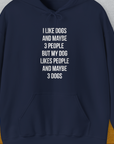 I Like Dogs And Maybe 3 People..., Unisex Hoodie-Navy-funny dog lover Shirtdesign by Dog Gang