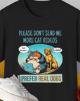 Cat Videos Series, Volume 2, Unisex T-Shirt-Black-funny dog lover Shirtdesign by Dog Gang