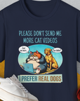 Cat Videos Series, Volume 2, Unisex T-Shirt-Navy-funny dog lover Shirtdesign by Dog Gang