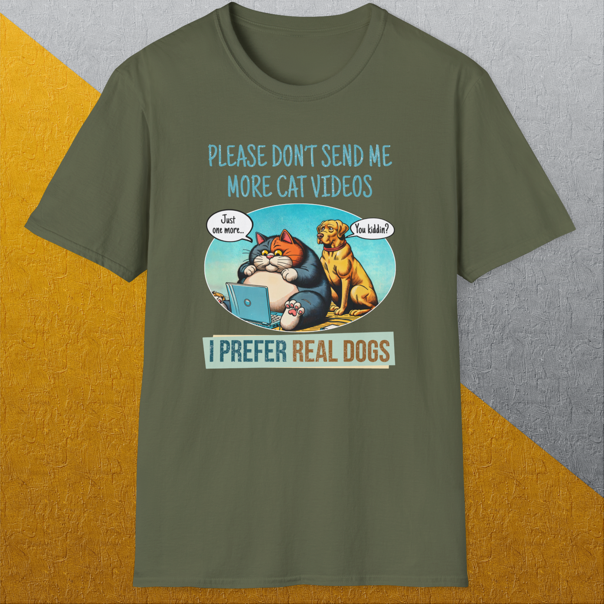 Cat Videos Series, Volume 2, Unisex T-Shirt funny dog print, Design by Dog Gang