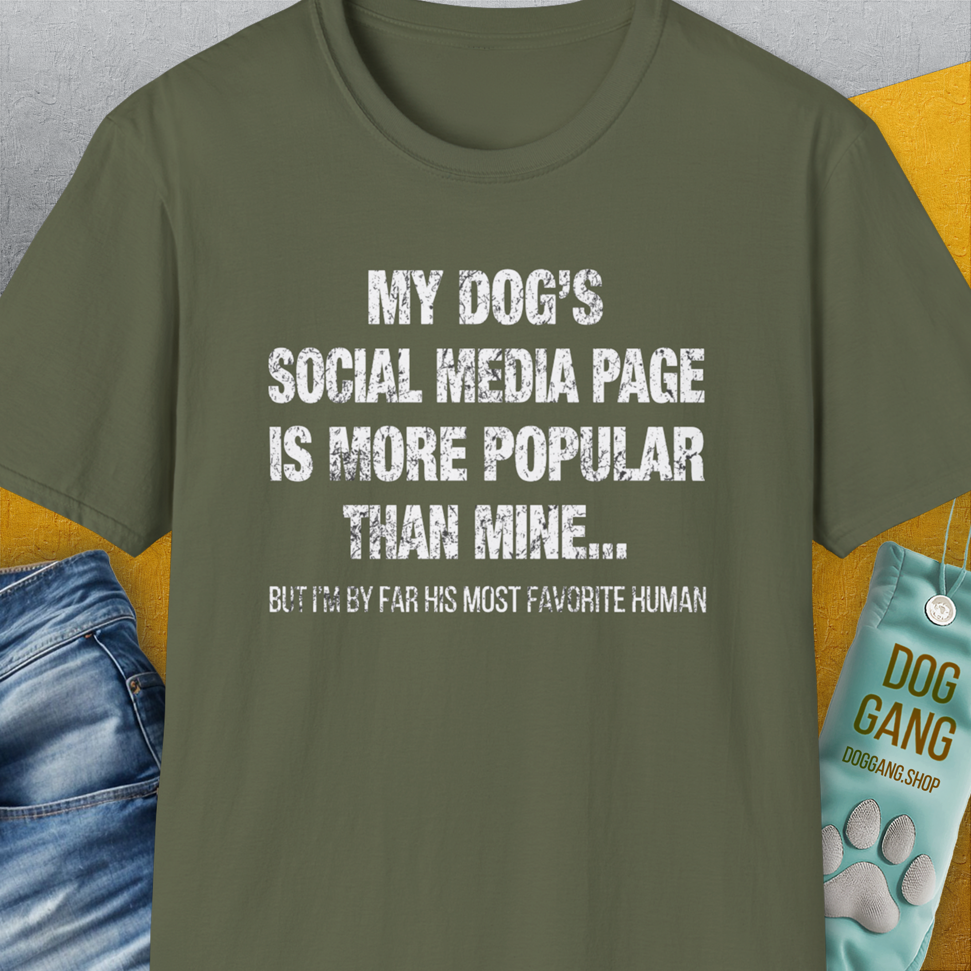 My Dogs Social Media Page Is More Popular Than Mine, Unisex T-Shirt- another funny dog lover Shirtdesign made by Dog Gang
