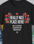 Really Nice Place Here, Unisex T-Shirt-Black-funny dog lover Shirtdesign by Dog Gang