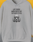 Life Sucks When You've Lost Your Favorite Fetch Ball, Volume 7, Unisex Hoodie-funny and stylish. A perfect gift for dog lovers. Shirtdesign by Dog Gang