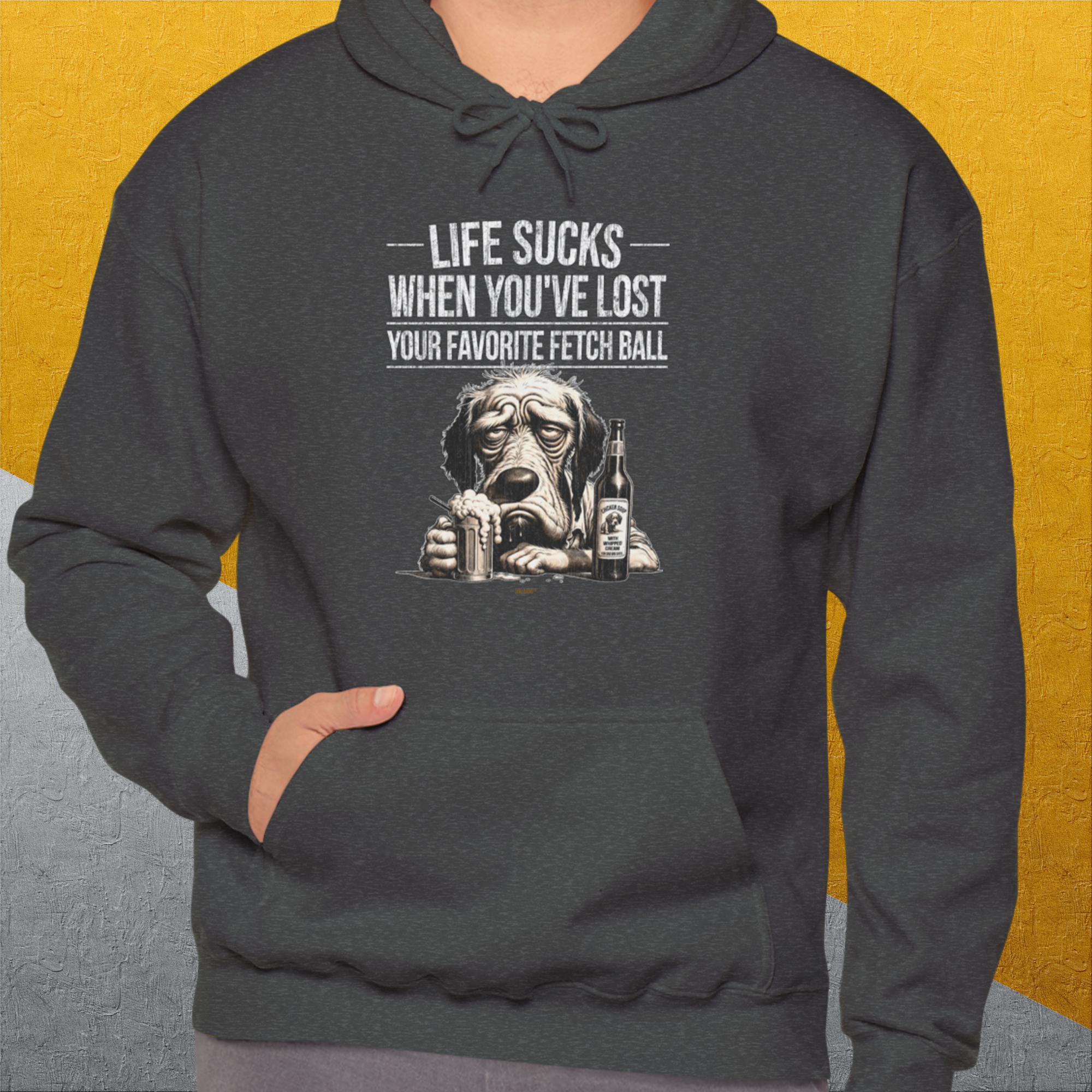 Life Sucks When You've Lost Your Favorite Fetch Ball, Volume 5, Unisex Hoodie-funny dog lover Design by Dog Gang
