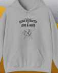 My Dog Is Easily Distracted By - Volume 3: Love And Hugs, Unisex Hoodie-Sport Grey. A perfect gift for dog lovers and dog owners. Design by Dog Gang