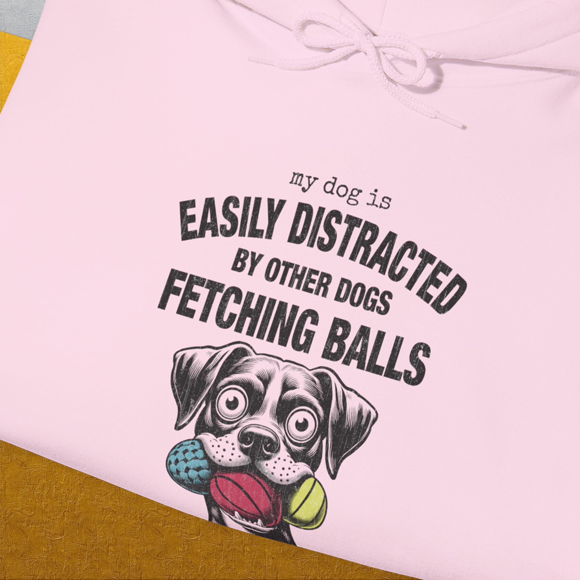 My Dog Is Easily Distracted By - Volume 4: Other Dogs Fetching Balls, Unisex Hoodie-. For dog lovers and dog owners. Design by Dog Gang