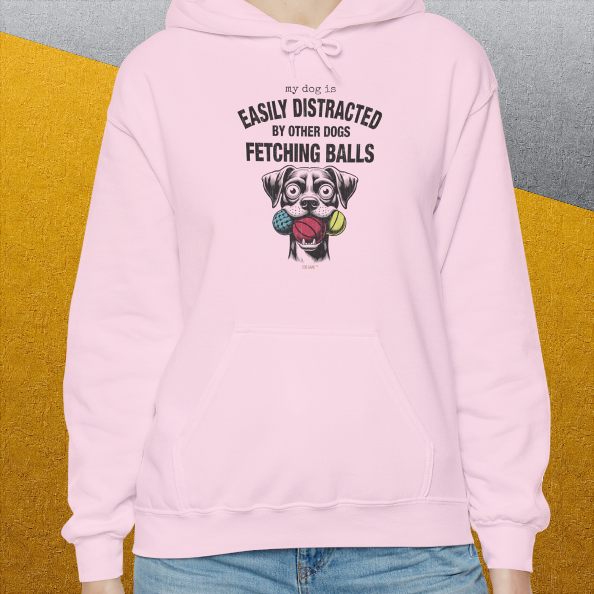 My Dog Is Easily Distracted By - Volume 4: Other Dogs Fetching Balls, Unisex Hoodie-, a fun and stylish design for dog lovers from Dog Gang