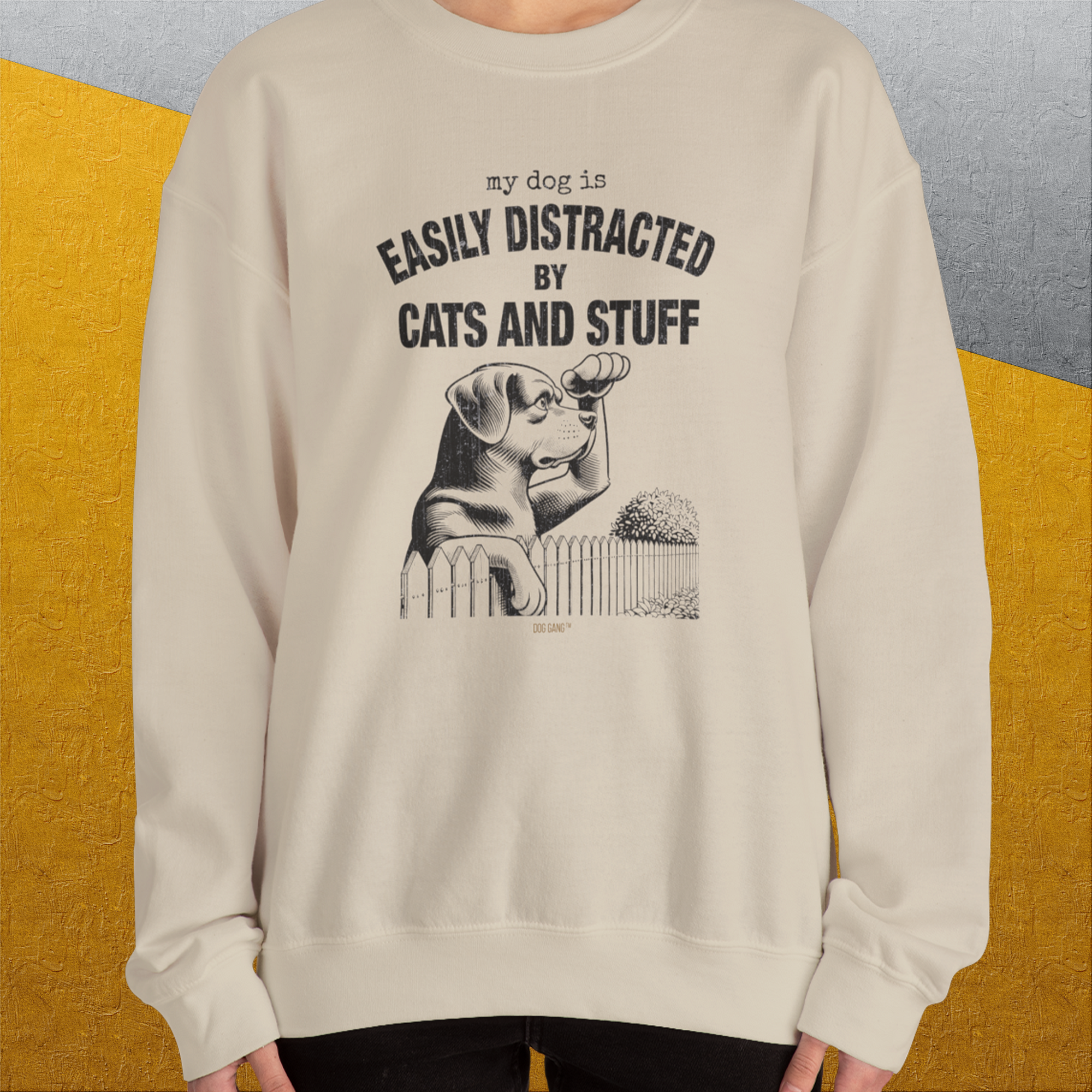 My Dog Is Easily Distracted By - Volume 2: Cats And Stuff, Unisex Sweatshirt-, Design by Dog Gang