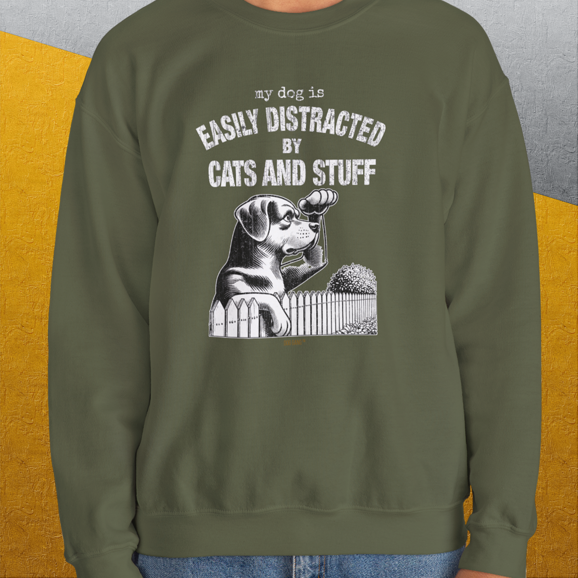 My Dog Is Easily Distracted By - Volume 2: Cats And Stuff, Unisex Sweatshirt-, Design by Dog Gang