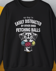 My Dog Is Easily Distracted By - Volume 4: Other Dogs Fetching Balls, Unisex Sweatshirt-Black, Design by Dog Gang