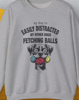 My Dog Is Easily Distracted By - Volume 4: Other Dogs Fetching Balls, Unisex Sweatshirt-Sport Grey, Design by Dog Gang