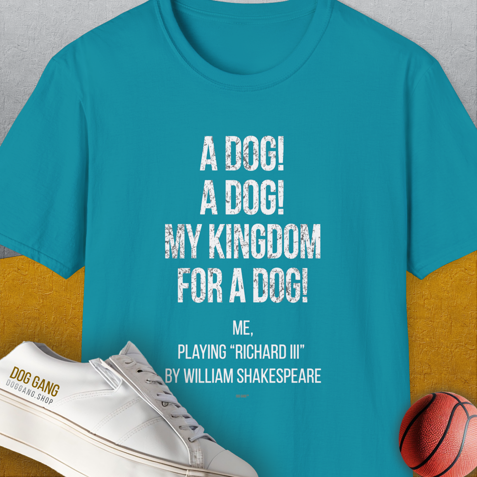 My Kingdom For A Dog - Me Playing Richard III. by Shakespeare, Unisex T-Shirt- another funny dog lover Shirtdesign made by Dog Gang