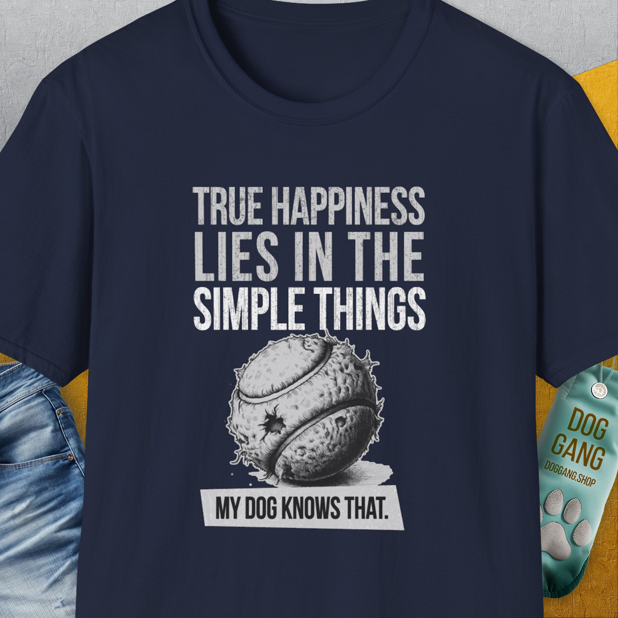 True Happiness Series One, Volume 1, Unisex T-Shirt-Navy-funny dog lover Shirtdesign by Dog Gang