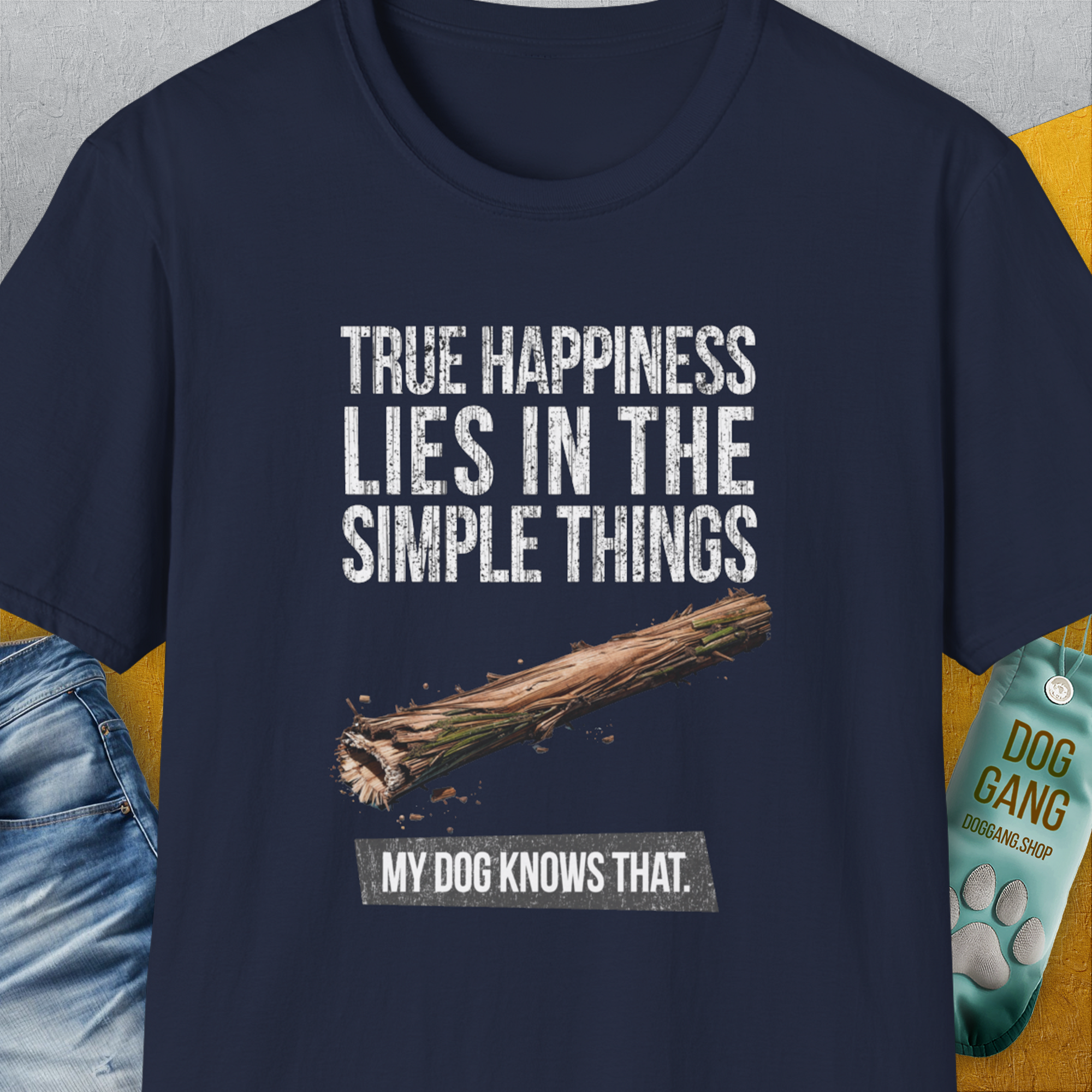 True Happiness Series One, Volume 2, Unisex T-Shirt-Navy-funny dog lover Shirtdesign by Dog Gang