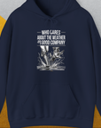 Who Cares About The Weather When You're In Good Company, Volume 1, Unisex Hoodie-Navy-funny dog lover Shirtdesign by Dog Gang