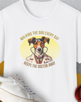 Walking The Dog Every Day Keeps The Doctor Away, Volume 2, Unisex T-Shirt-funny and stylish. A perfect gift for dog lovers. Shirtdesign by Dog Gang