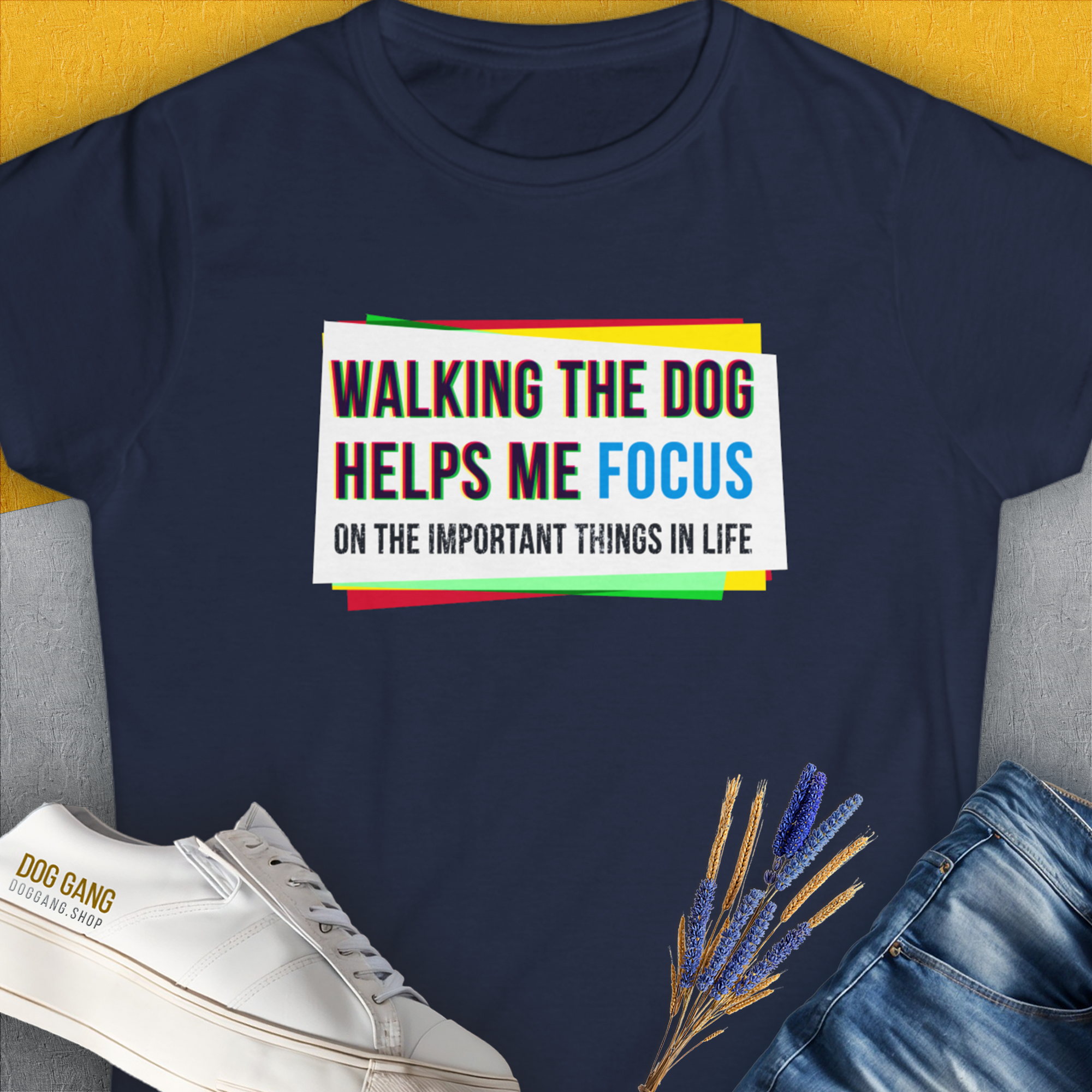 The Walking The Dog Series One, Volume 1 features a cute dog design with a vintage flair and a clever dog pun saying: Paws for Adventure. Designed by Dog Gang.