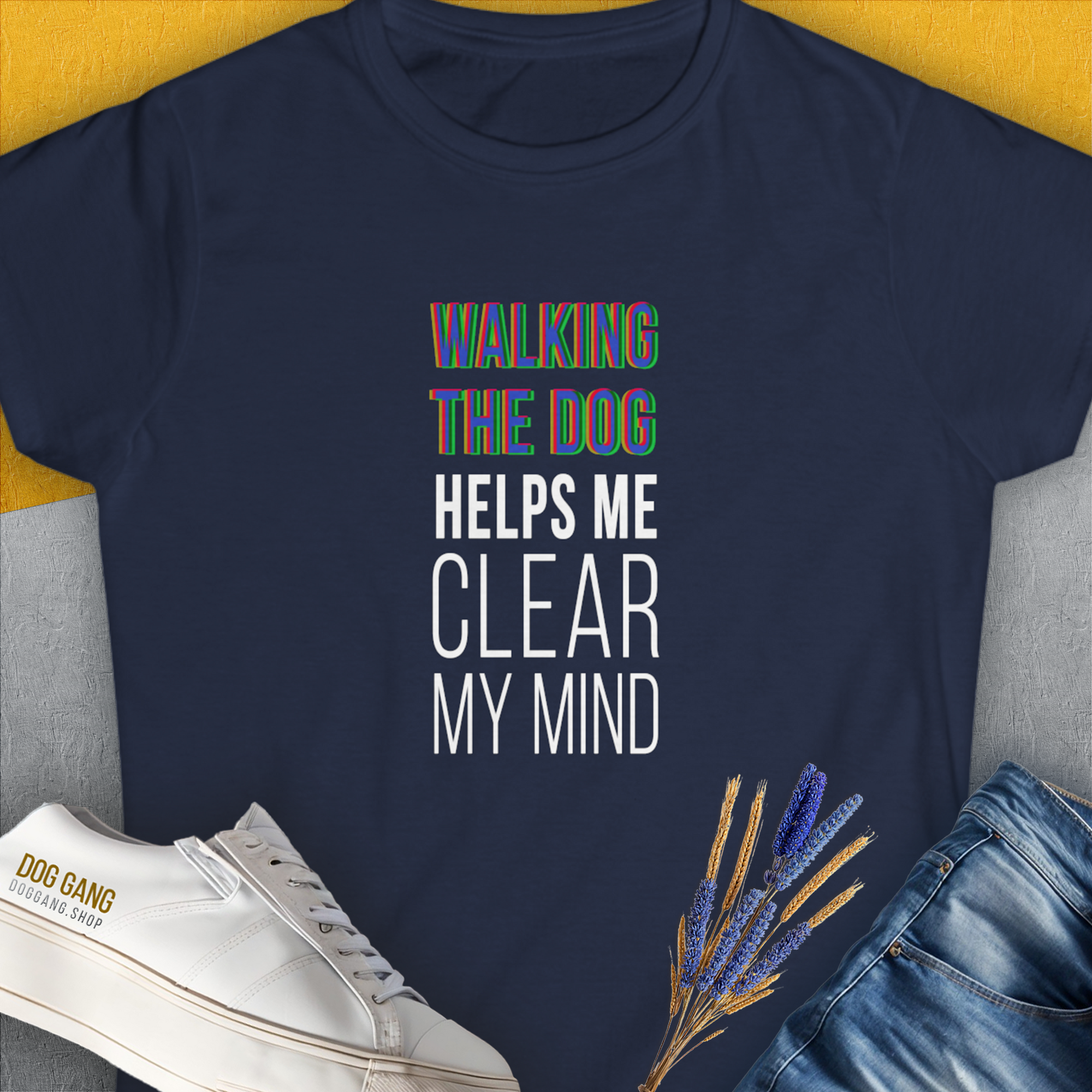 Walking The Dog Series One, Volume 3, Women's T-Shirt-Navy, a cool and stylish design with a funny saying from Dog Gang