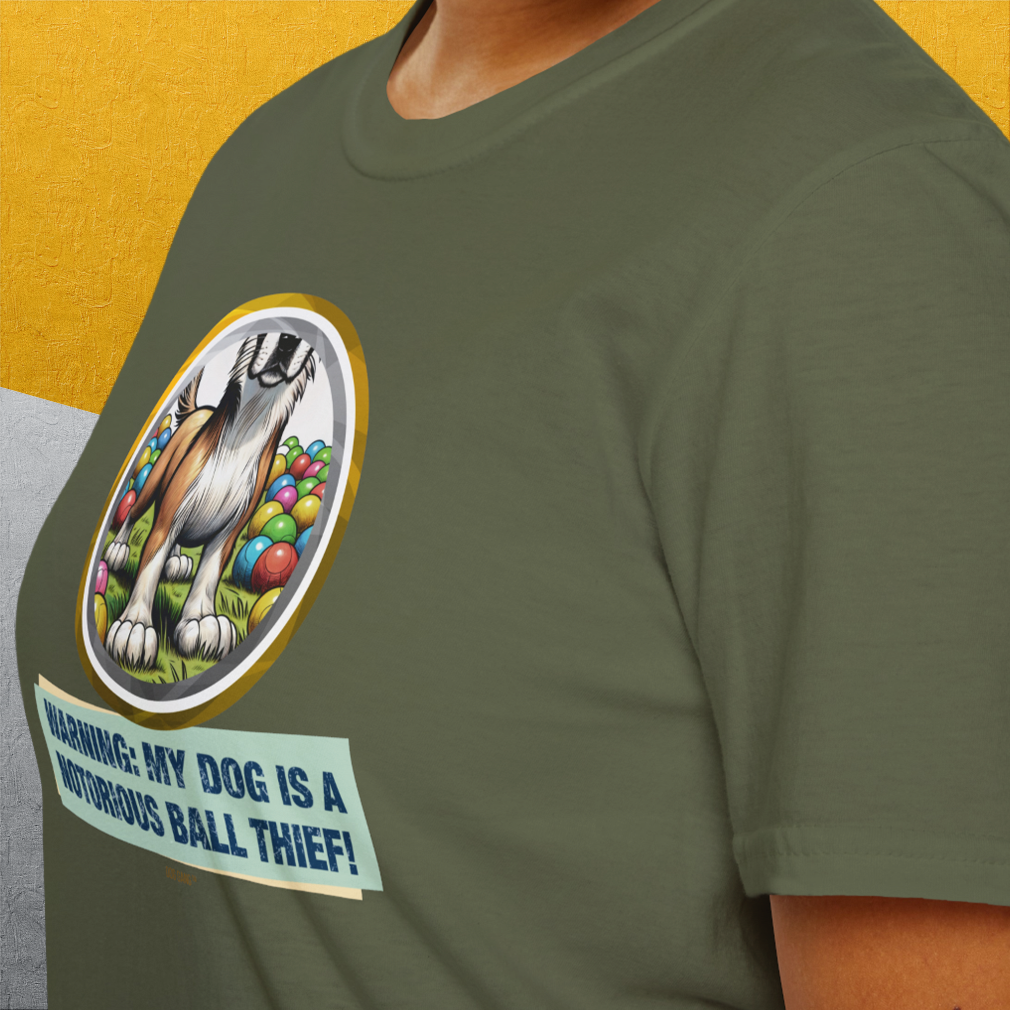 Warning: My Dog Is A Notorious Ball Thief, Volume 2, Unisex T-Shirt-, Design by Dog Gang