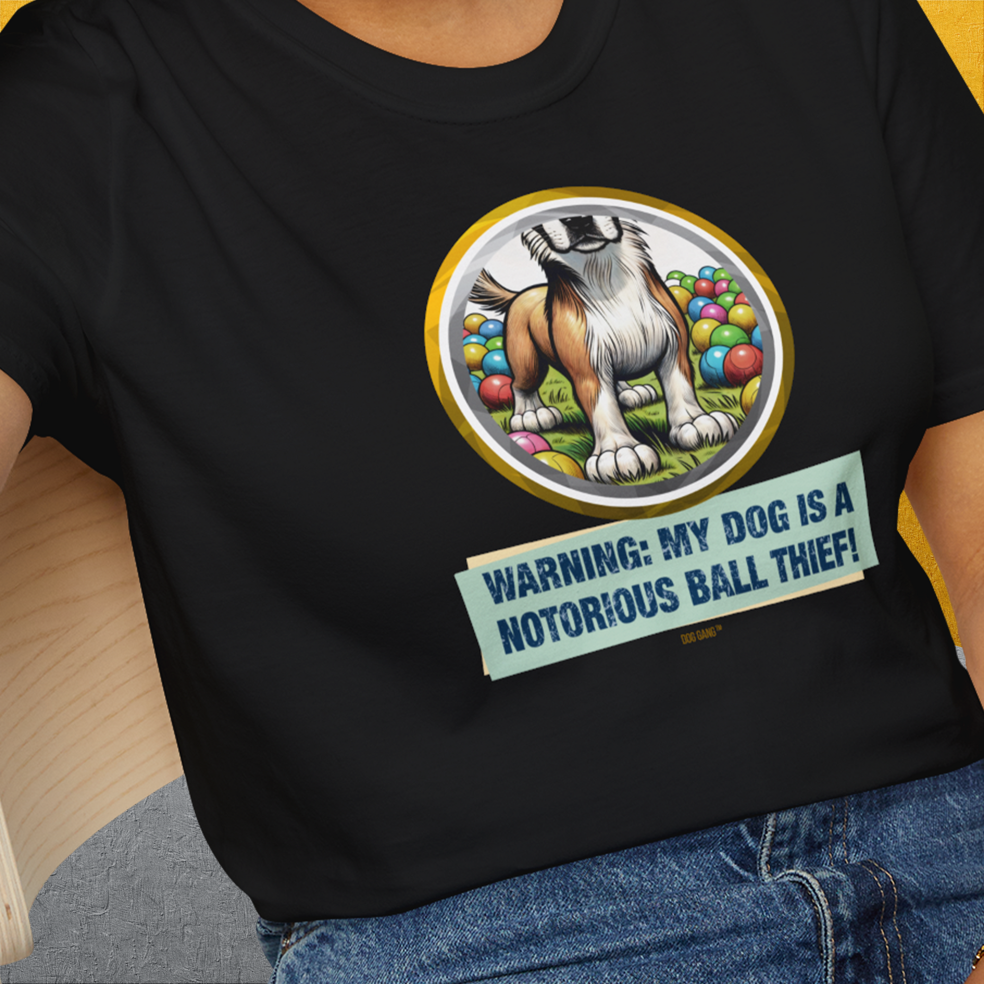 Warning: My Dog Is A Notorious Ball Thief, Volume 2, Unisex T-Shirt-, a fun and stylish design for dog lovers from Dog Gang