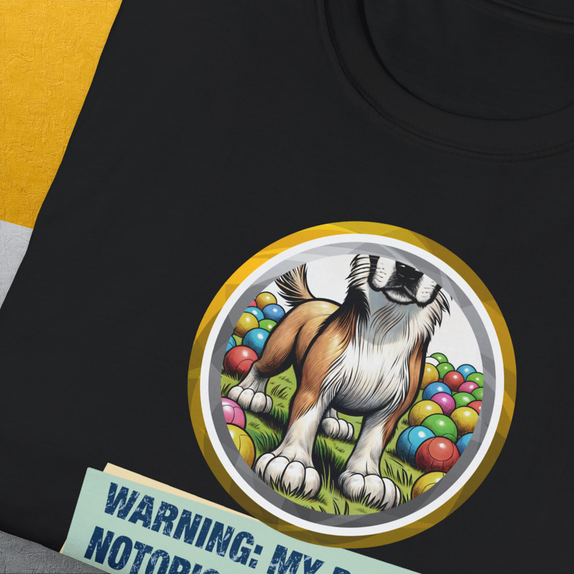 Warning: My Dog Is A Notorious Ball Thief, Volume 2, Unisex T-Shirt-. A dog-themed Design from Dog Gang