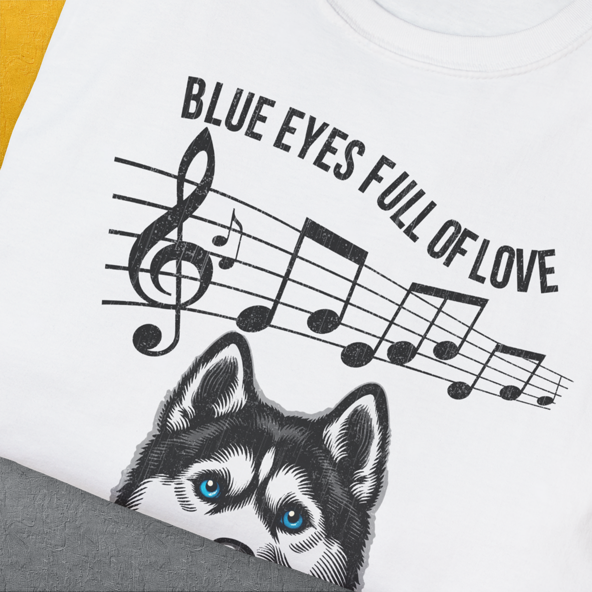 Blue Eyes Full Of Love, Volume 1 (Husky), Unisex T-Shirt-. A dog-themed Design from Dog Gang
