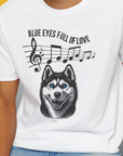 Blue Eyes Full Of Love, Volume 1 (Husky), Unisex T-Shirt-. For dog lovers and dog owners. Design by Dog Gang