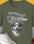 Blue Eyes Full Of Love, Volume 2 (Australian Shepherd), Unisex T-Shirt-Military Green. A perfect gift for dog lovers and dog owners. Design by Dog Gang