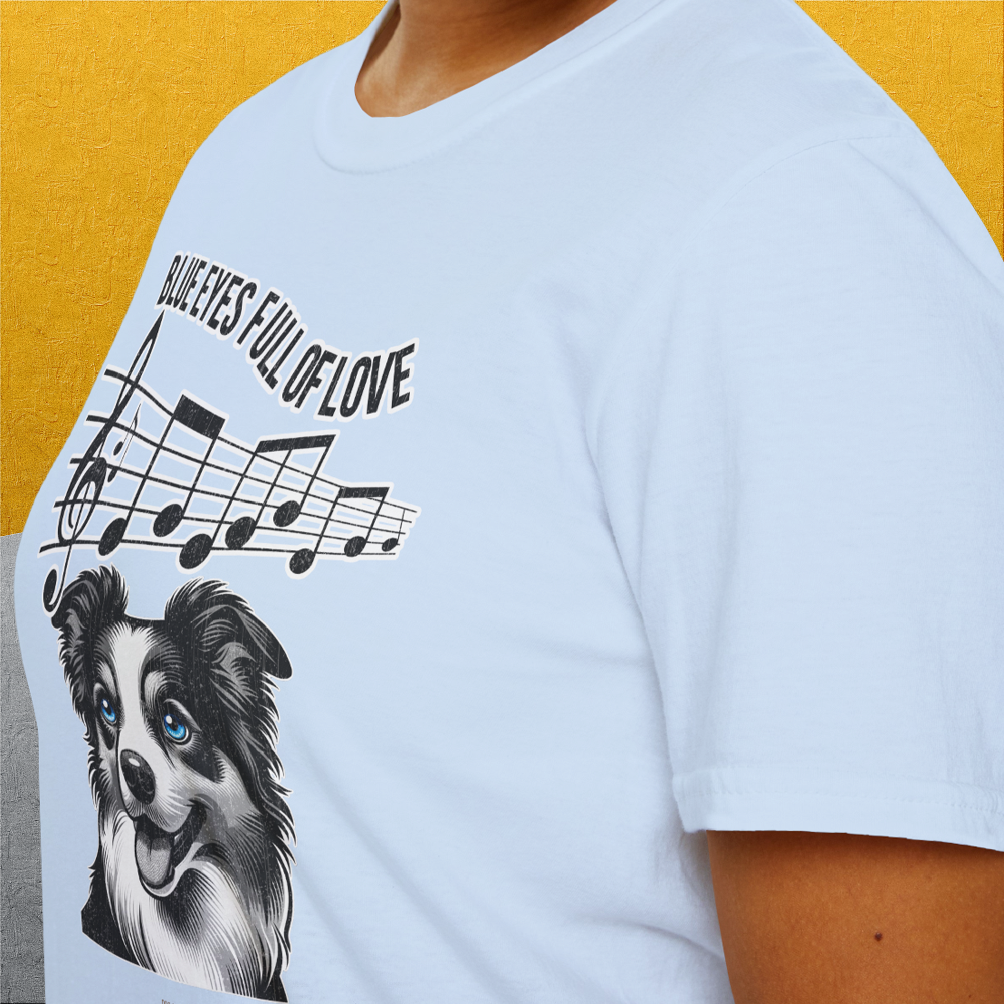 Blue Eyes Full Of Love, Volume 3 (Border Collie), Unisex T-Shirt-. A perfect gift for dog lovers and dog owners. Design by Dog Gang