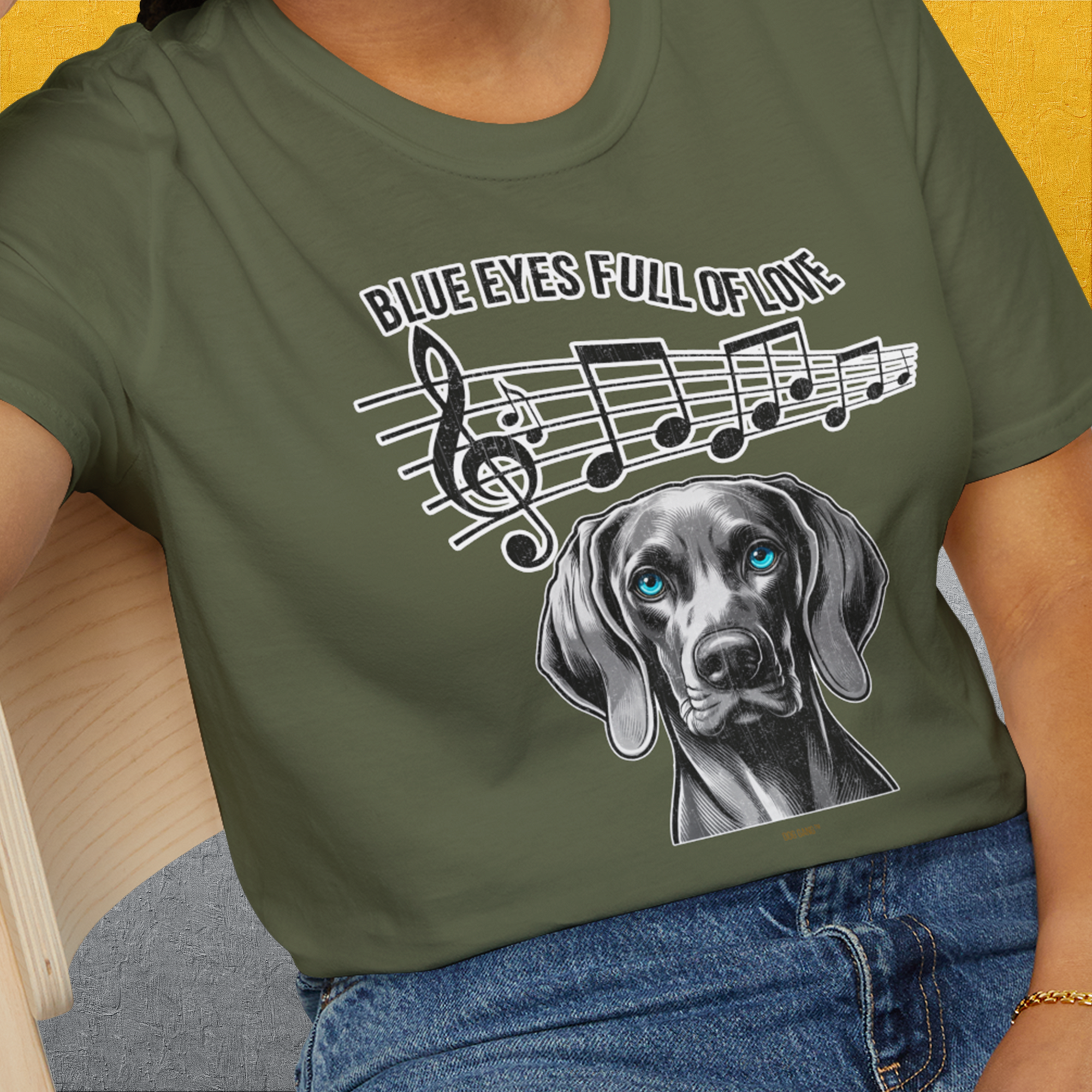 Blue Eyes Full Of Love, Volume 4 (Weimaraner), Unisex T-Shirt-, a fun and stylish design for dog lovers from Dog Gang