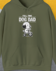The Dog Dad Series, Volume 3 features a funny cartoon dog on a scooter with the saying Full Time Dog Dad. A cute dog design perfect for any dog owner. Designed by Dog Gang.