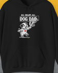 Cartoon dog with a heart and the phrase "All Heart, All Dog Dad". Perfect for any dog owner. Designed by Dog Gang.