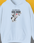 Cartoon dog with a heart saying, All Heart, All Dog Mom. A cute dog design for any dog person. Designed by Dog Gang.