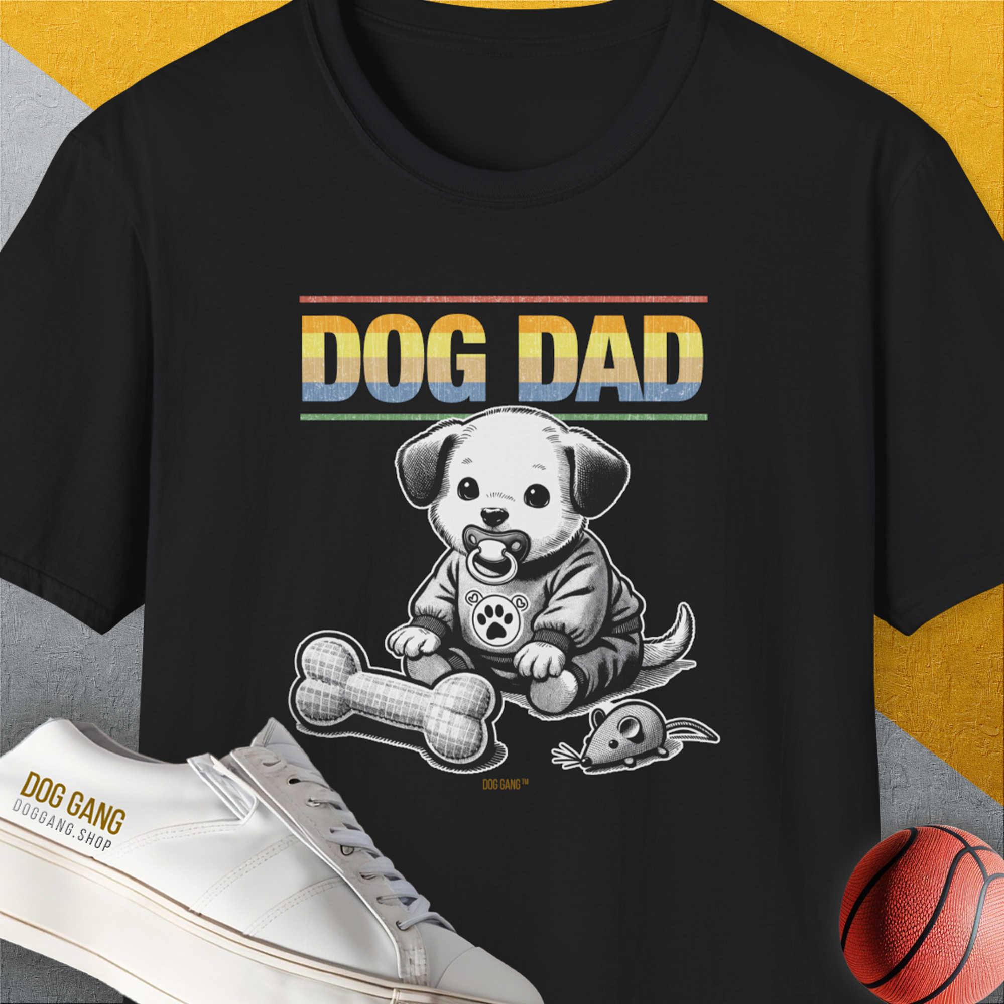 Dog Dad Series, Volume 2, Unisex T-Shirt-Black, Design by Dog Gang